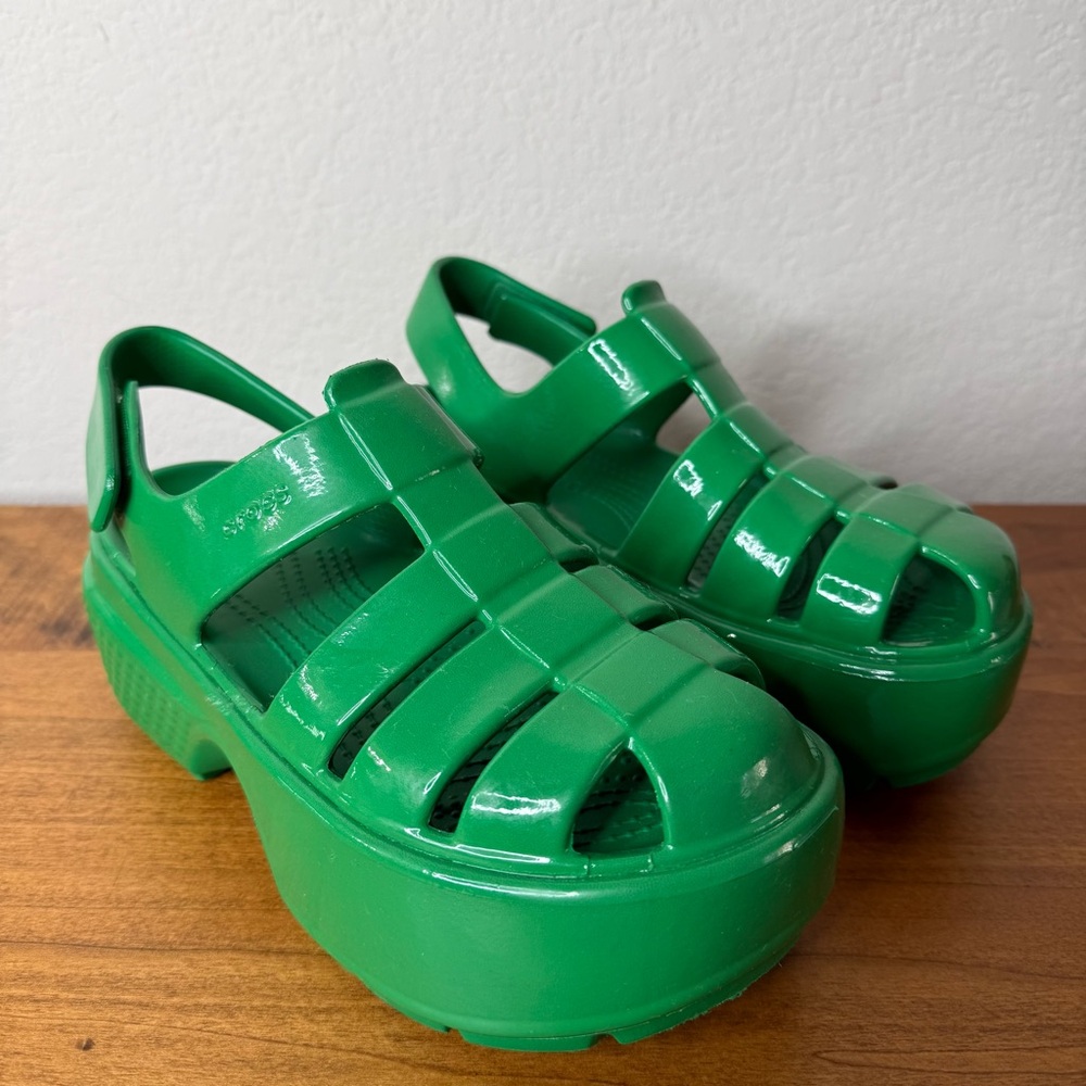 Crocs Stomp Fisherman High Shine Sandals Green Ivy Size US M4 | W6 #Patrick Day - Picture 11 of 11